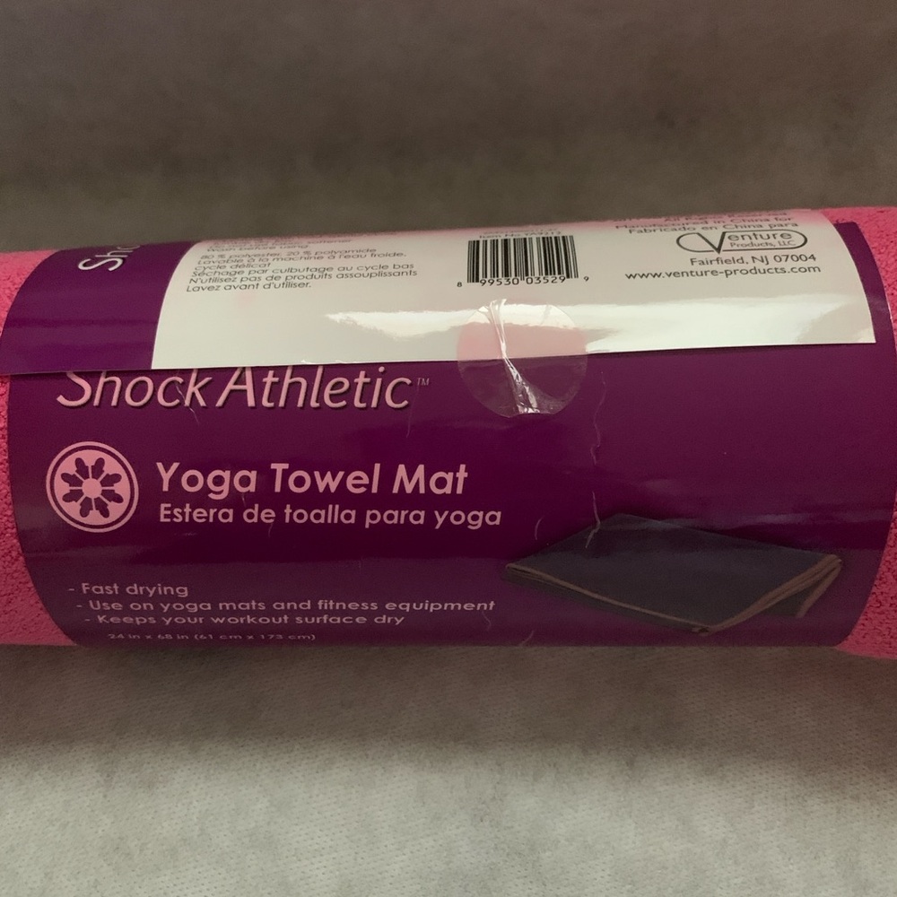 NWT Microban Pink Yoga Towel Mat - Picture 2 of 5